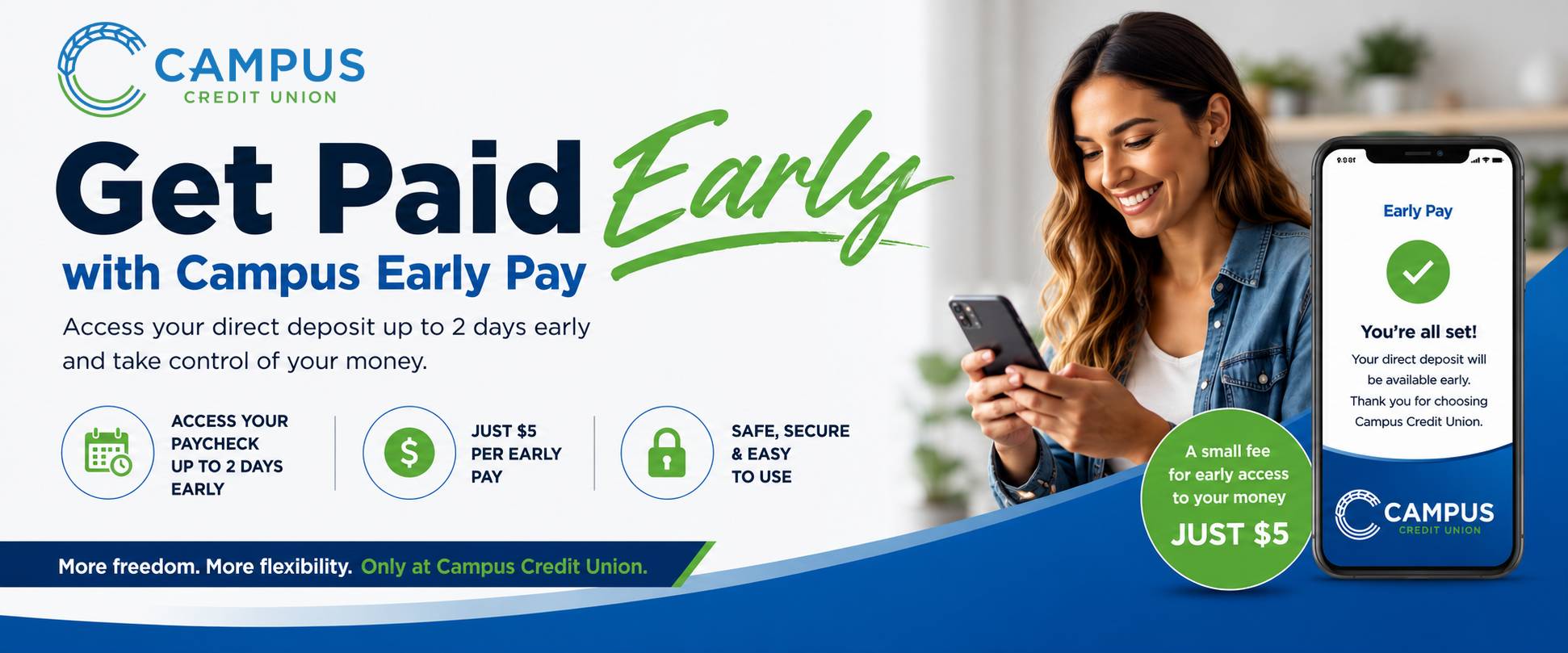 ACH Early Pay Slider with logo